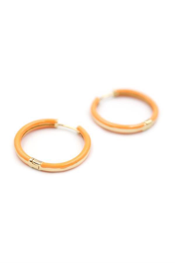 Mineli Halka Küpe - Turuncu - Image 1