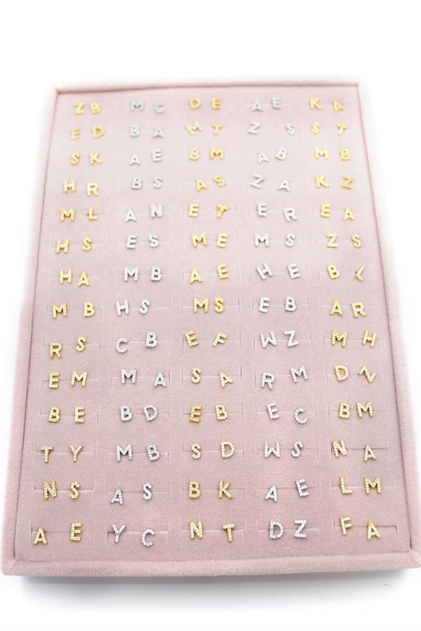 140'lı Standlı Harf Tragus Küpe - ÇOK RENKLİ - Image 1