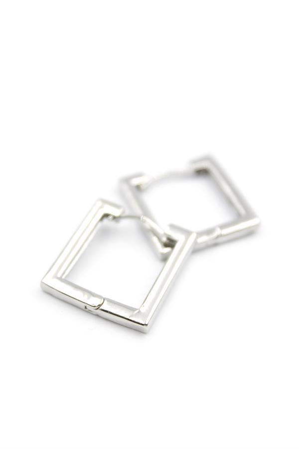 Kare Halka Küpe - Gümüş - Image 1