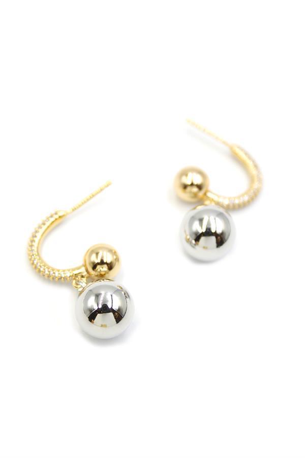 Top Halka Küpe - Gümüş - Image 1