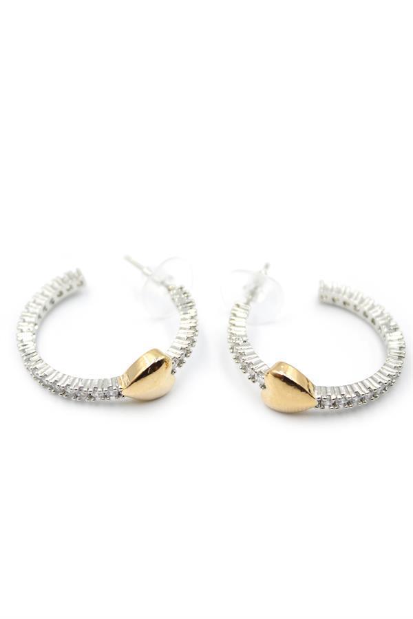 Kalp Halka Küpe - Gümüş - Image 1