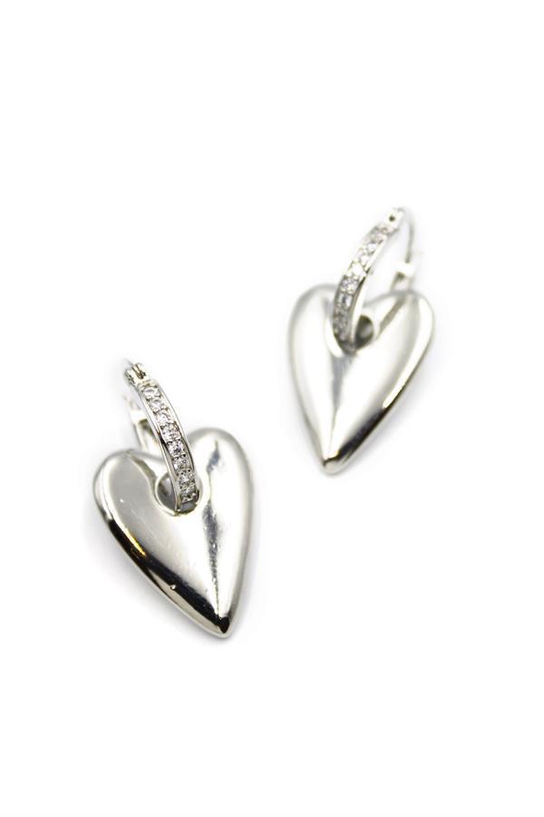 Kalp Küpe - Gümüş - Image 1