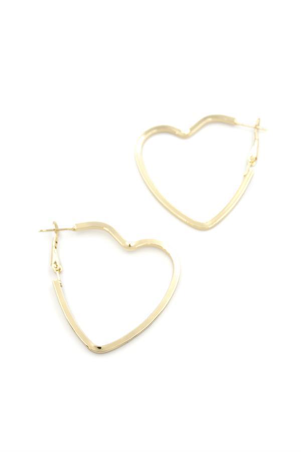 Kalp Halka Küpe - Altın - Image 1