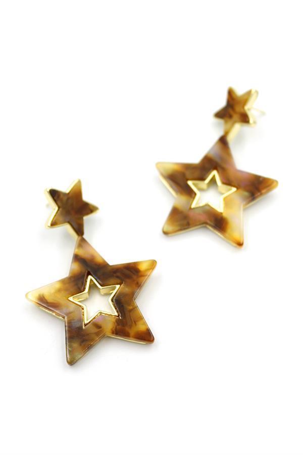 Yıldız Küpe - Kahverengi - Image 1