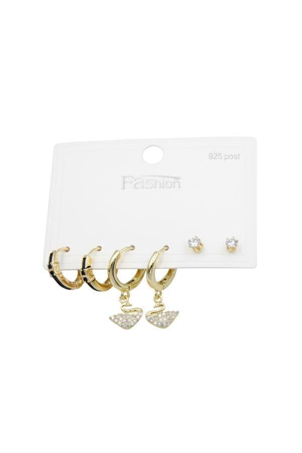 Çoklu Kuğu Küpe - Altın - Image 1