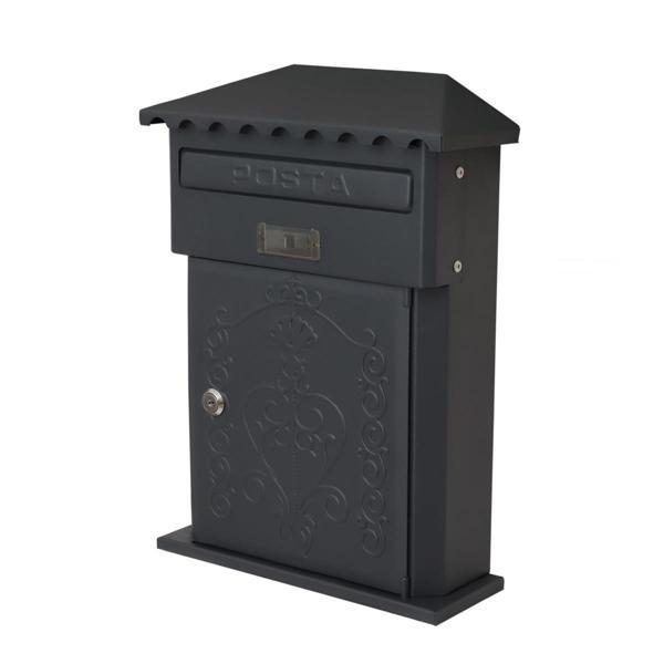 Akşan Metal Ferforje İlan Posta Kutusu Dış Mekan Antrasit - Image 1