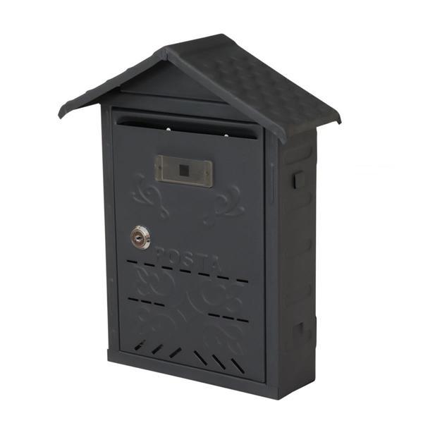 Akşan Metal Çatılı İlan Posta Kutusu Dış Mekan Antrasit - Image 1