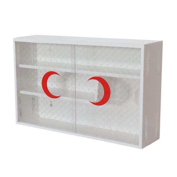 Akşan Şeffaf Sürgülü Kapaklı Metal Ecza Dolabı Beyaz Kod : 405 - Image 1