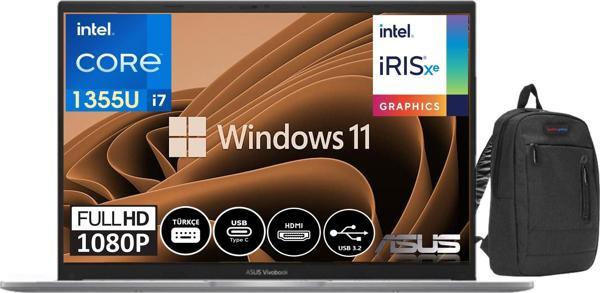Asus Vivobook 15 13.nesil Core I7 1355U 24GB 1tb SSD 15.6" WINDOWS11HOME Fhd Dizüstü Bilgisayar X1504VA-NJ19427 + Weblegelsin Çanta - Image 1