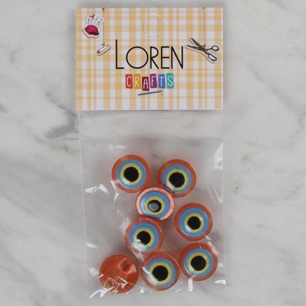 Loren Crafts turuncu 8 li nazar boncuğu düğme - 16 - Image 1