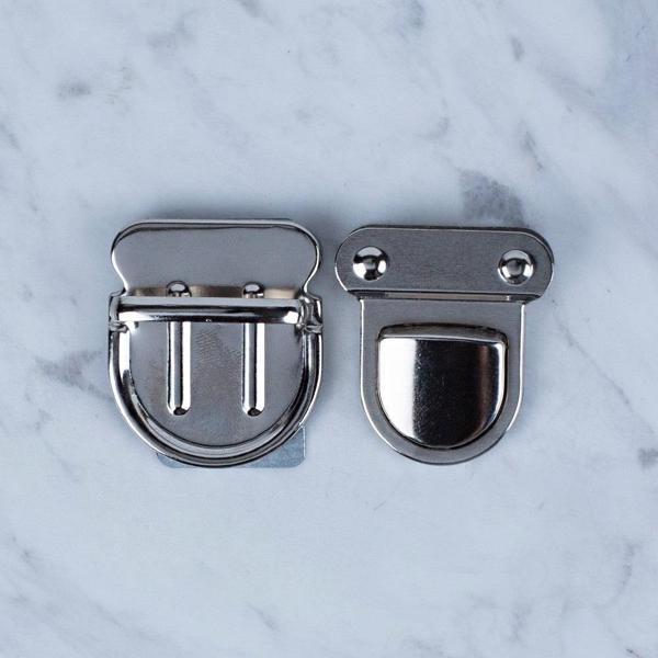 Loren Metal Çanta Kilidi Büyük Gümüş - Image 1