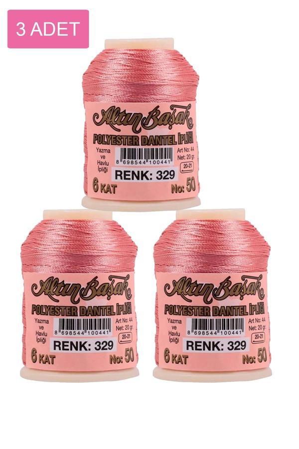 3 Adet Altınbaşak Oya ve Dantel İpi 20 gr - Royaleks - No: 329 - Image 1