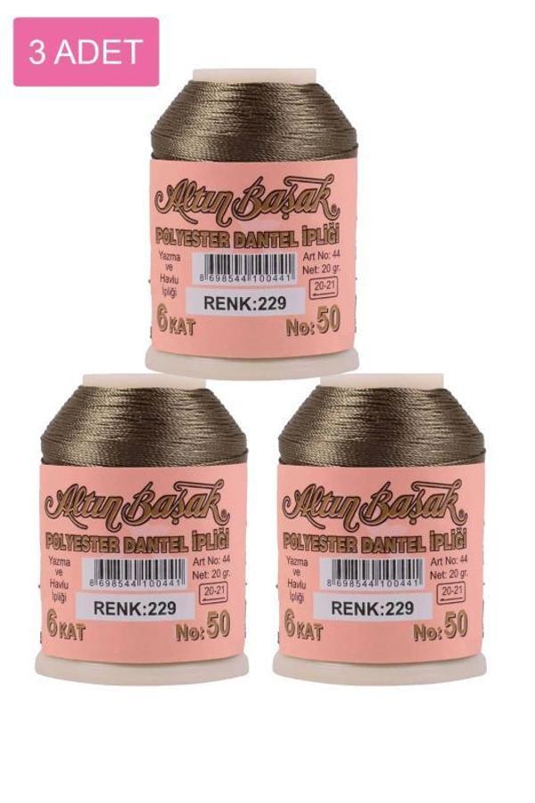 3 Adet Altınbaşak Oya ve Dantel İpi 20 gr - Royaleks - No: 229 - Image 1