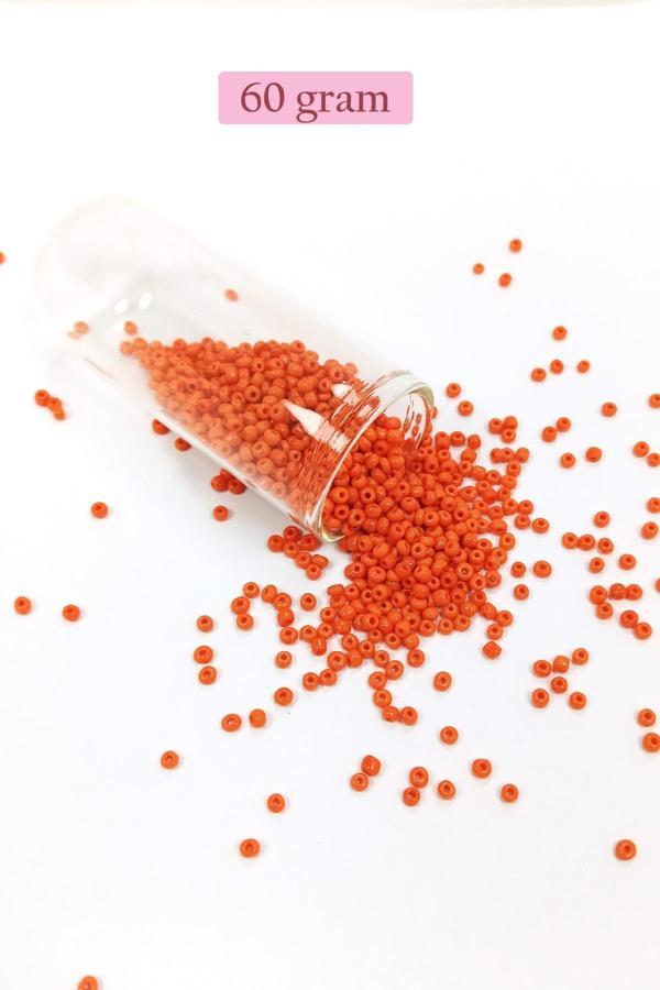 Dökme Cam Kum Boncuk (11/0) 2 mm - 60 Gram - Turuncu - BNC048 - Image 1