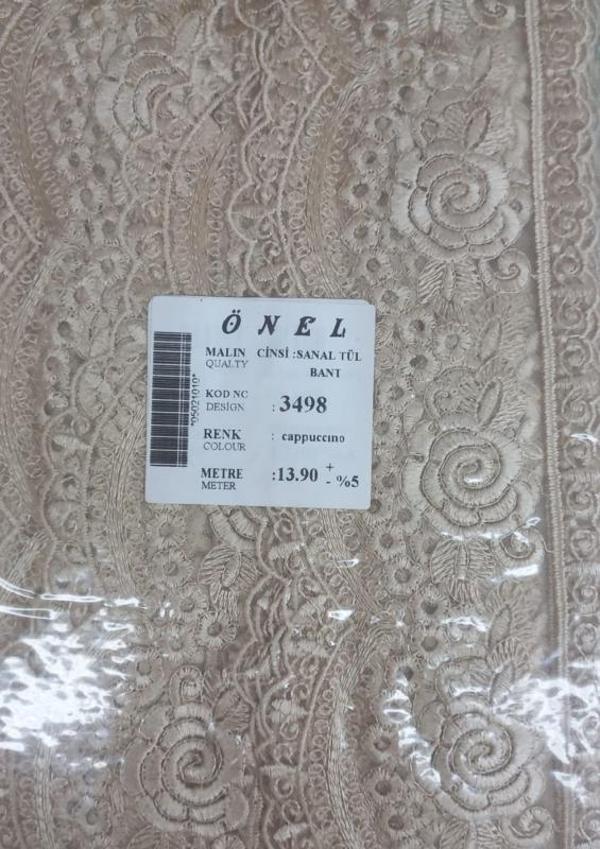 Dantel Polyester Sanal Tül Bant Cappucino 13,90 Metre En 6 cm ON-3498-C - Image 1
