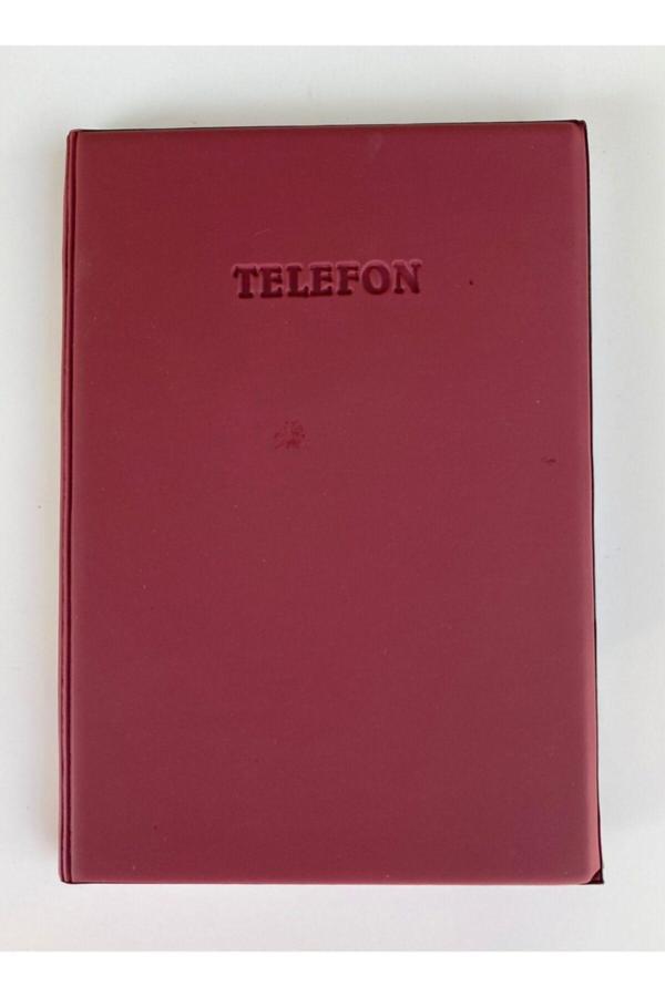 Telefon Defteri Fihristi 14*20cm Biala Kapak Bordo - Image 1