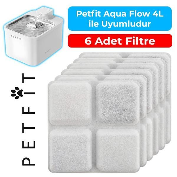 Petfit Aqua Flow 4L Akıllı Otomatik Kedi Köpek Su Pınarı Su Çeşmesi Su Şelalesi İçin Filtre (6 Adet) - Image 1