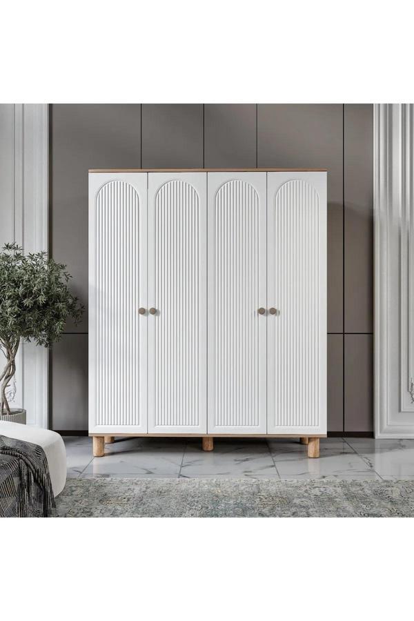 Piedra Mobilya Moduler Gardırop, Bohem 4 Kapaklı Dolap - Image 1