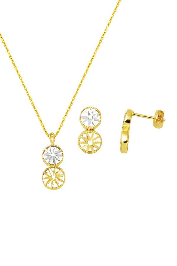 Bilezikci 2 Renkli Yıldız 14 Ayar 2'Li Altın Set - Image 1