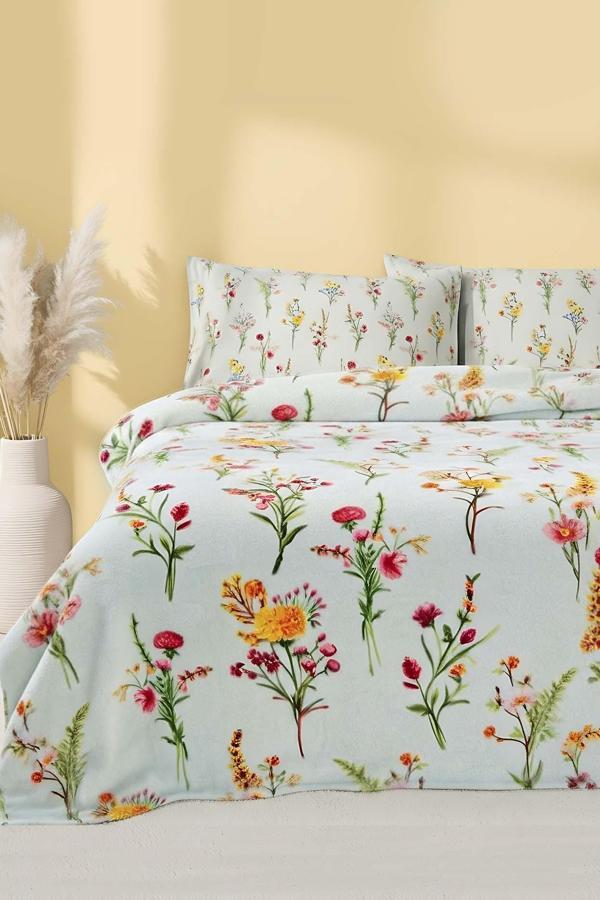 Begonvil Çift Kişilik Peluş Battaniye - Image 1