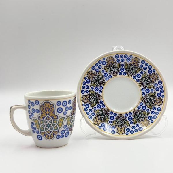 Nazar Boncuk Desenli 2 Kişilik Kahve Fincan Takımı - Image 1