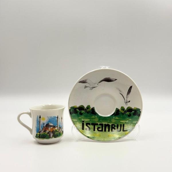  İstanbul Desenli 2 Kişilik Kahve Fincan Takımı - Image 1