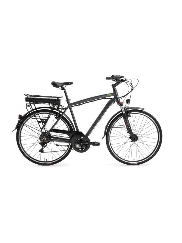 Bisan Comet V Fren 21 Vites 28 Jant Elektrikli Şehir Bisikleti Parlak Gri Sarı 52 Kadro - Image 1