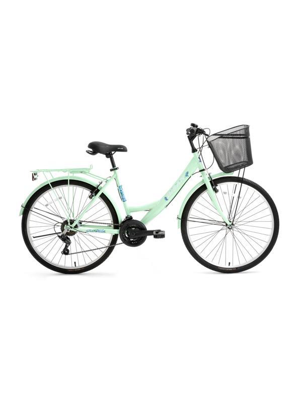 Bisan Lotus 26 V Fren 21 Vites 26 Jant Kadın Şehir Bisikleti Mint Yeşili Beyaz 44 Kadro - Image 1