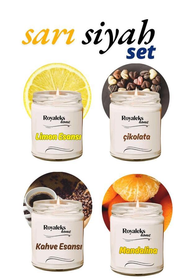 4 Adet Doğal Özel Seri Kokulu Dekoratif Kavanoz Mum 4X210 cc - Sıcak Set - RYL - Image 1