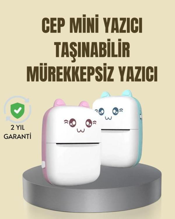 Taşınabilir Mini Termal Yazıcı 200 DPI Bluetooth Bağlantılı - Image 1