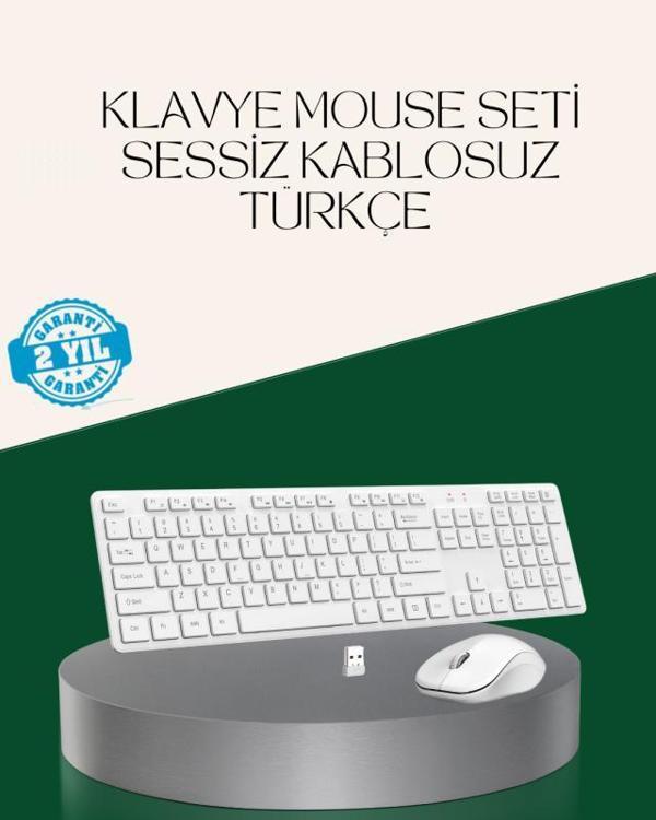 Ergonomik Kablosuz Klavye Mouse Takımı - Tam Boy, Sessiz ve Güvenilir - Image 1
