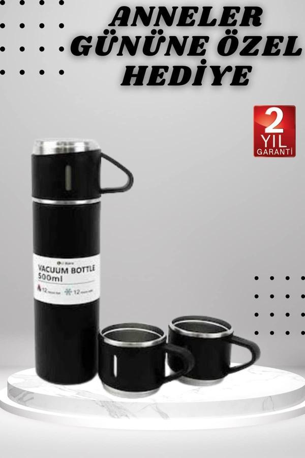 3 Bardaklı Termos Seti Anneler Gününe Özel Hediye Taşınabilir Sızdırmaz Isı Koruyucu - Image 1