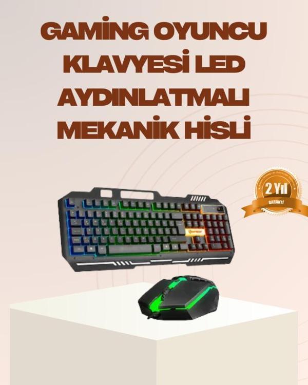Mekanik LED Gaming Klavye Mouse Seti – Yüksek Tepki ve Ergonomi - Image 1