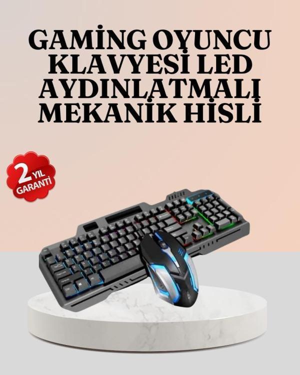 RGB Aydınlatmalı Oyuncu Klavye Mouse – Mekanik Hissiyat, Maksimum Kontrol - Image 1