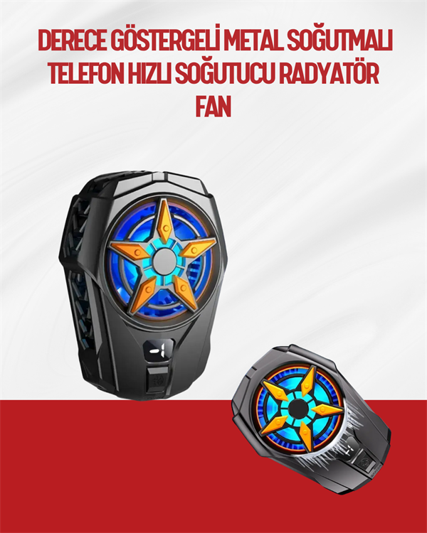 Oyunlar İçin Telefon Soğutucu – 65-85 mm Uyumlu, Dijital Ekranlı - Image 1