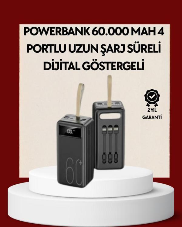 4 Çıkışlı Hızlı Şarj Destekli Powerbank - Image 1