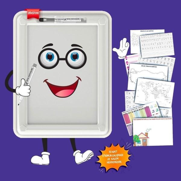 Buffer 32 Farklı Etkinlikli Kalem ve Silgi Hediyeli Eğitici Sihirli Etkinlik Tahtası - Image 1