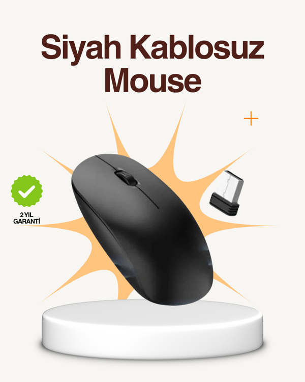 Kablosuz Sessiz Mouse – Ayarlanabilir DPI ve USB Bağlantılı - Image 1