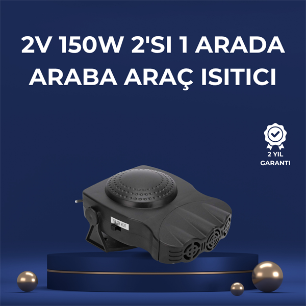 3'ü 1 Arada Araç İçi Isıtıcı Fan | 12V Prizli, Buz Çözücü, Temiz Hava ve Hızlı Isıtma Özellikli - Image 1