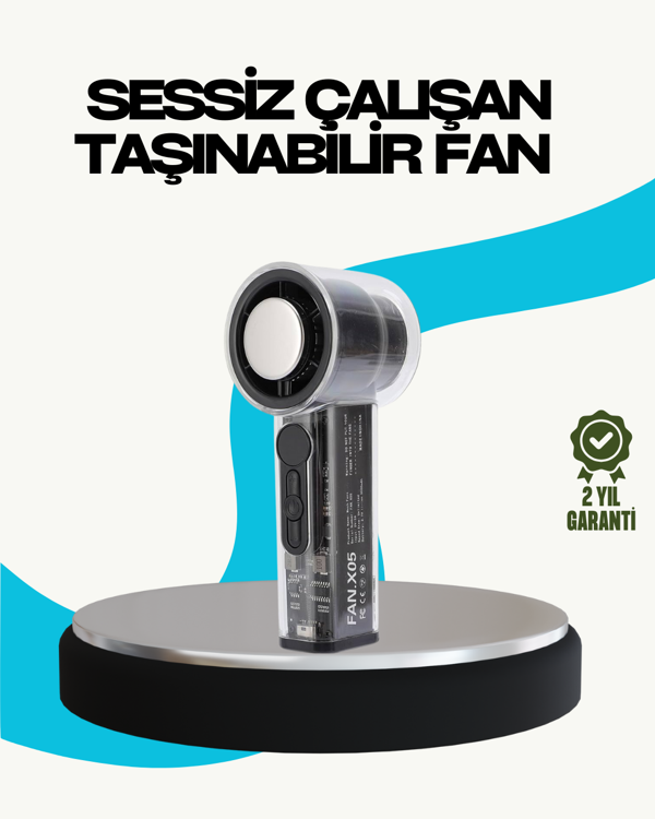 Sessiz Çalışan Taşınabilir Fan | USB Şarjlı ve Kompakt Tasarım - Image 1