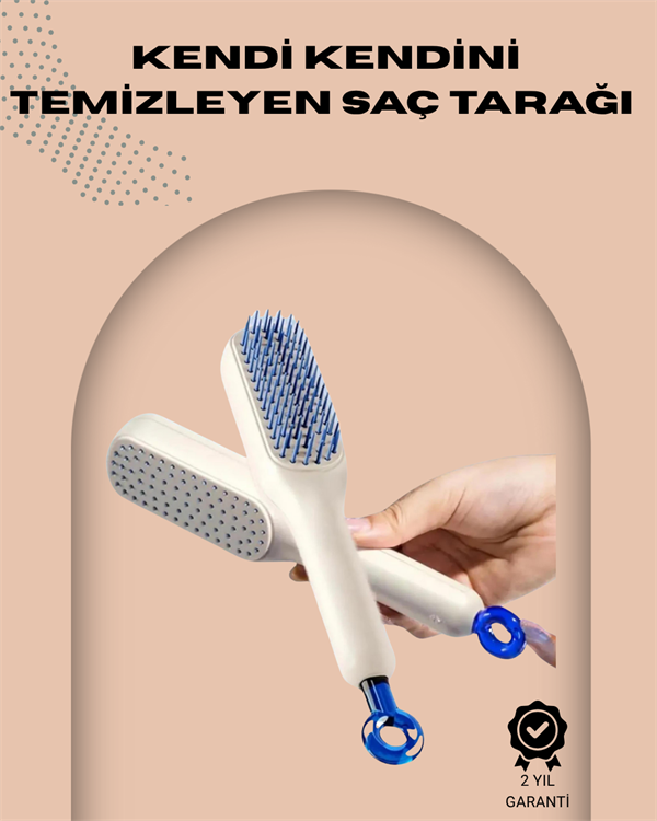 Otomatik Temizlenen Ergonomik Saç Tarağı – Masaj Başlıklı - Image 1