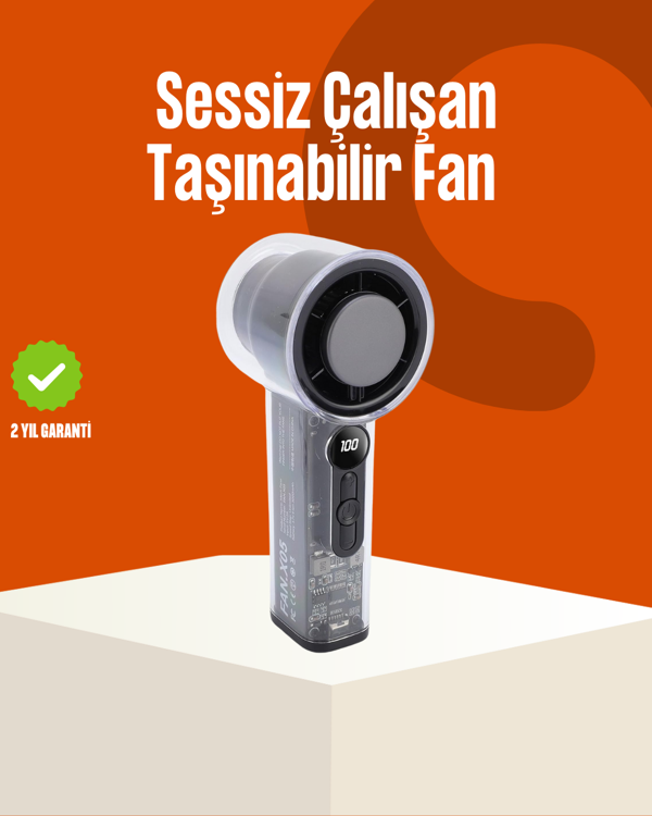 Yüksek Hızlı Şarjlı Fan | Kamp, Ofis ve Açık Hava İçin İdeal - Image 1