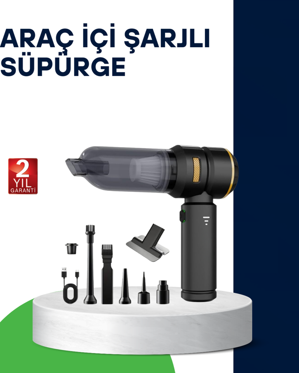 Kablosuz Şarjlı Araç İçi ve Küçük Alanlar İçin Güçlü Vakumlu Süpürge - Image 1