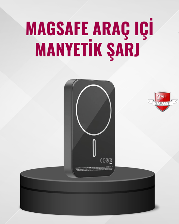 MagSafe Araç Telefon Tutucu 15W Hızlı Şarj Type-C Girişli - Image 1