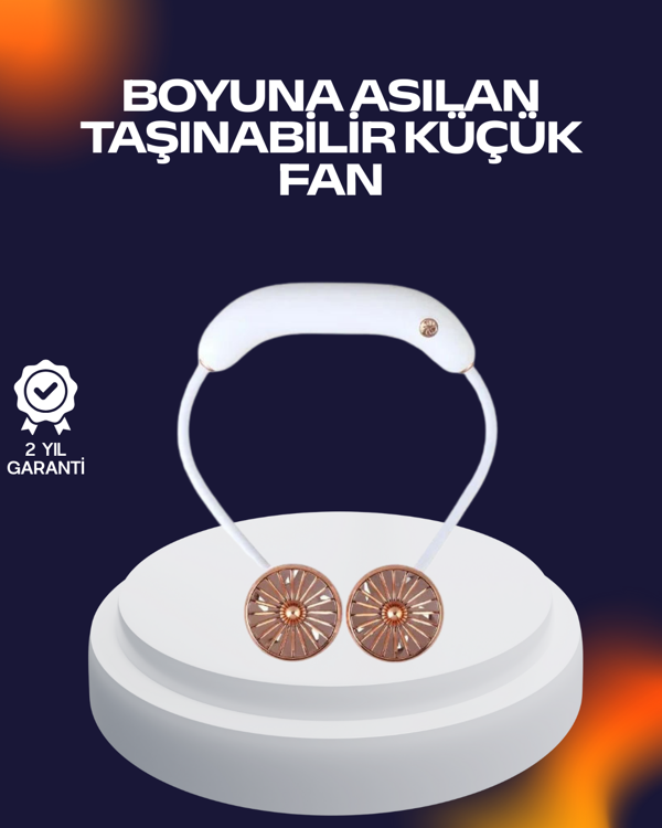 USB Şarjlı Katlanabilir Mini Boyun Fanı 1–3 Saat Kullanım - Image 1
