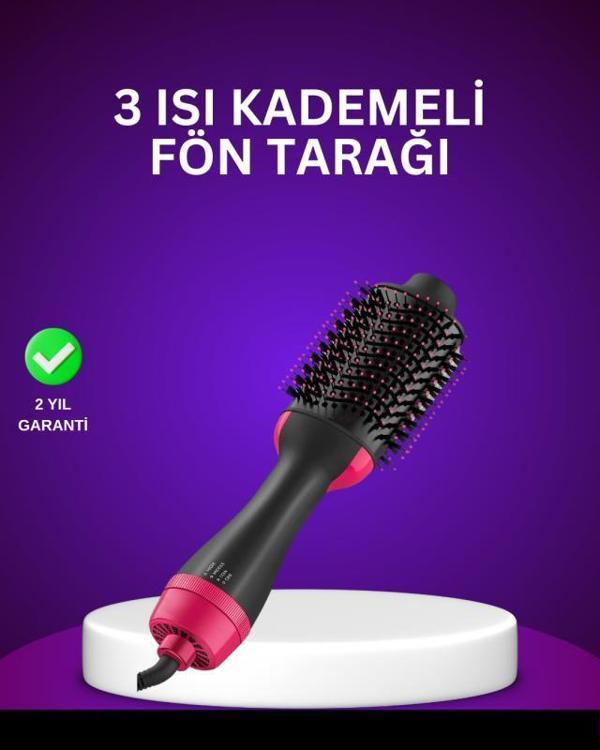 Negatif İyon Teknolojili Saç Kurutma ve Şekillendirme Fırçası - Image 1