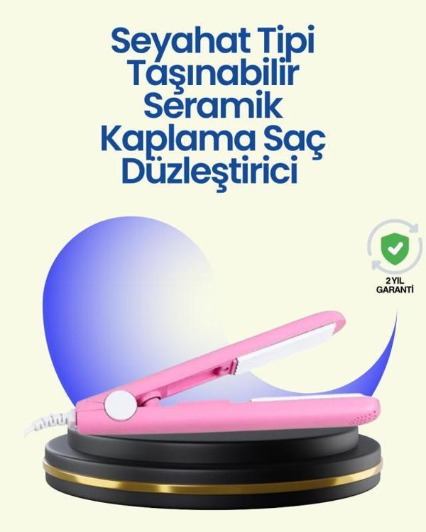 Hafif ve Taşınabilir Seramik Kısa Saç Maşası – Seyahate Uygun Ergonomik ve Güvenli Tasarım - Image 1