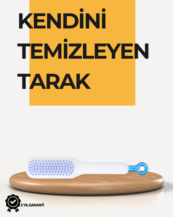 Kendi Kendini Temizleyen Saç Tarağı – Anti-Statik, Silikon Uçlu, ABS Malzeme, 22x4 cm - Image 1