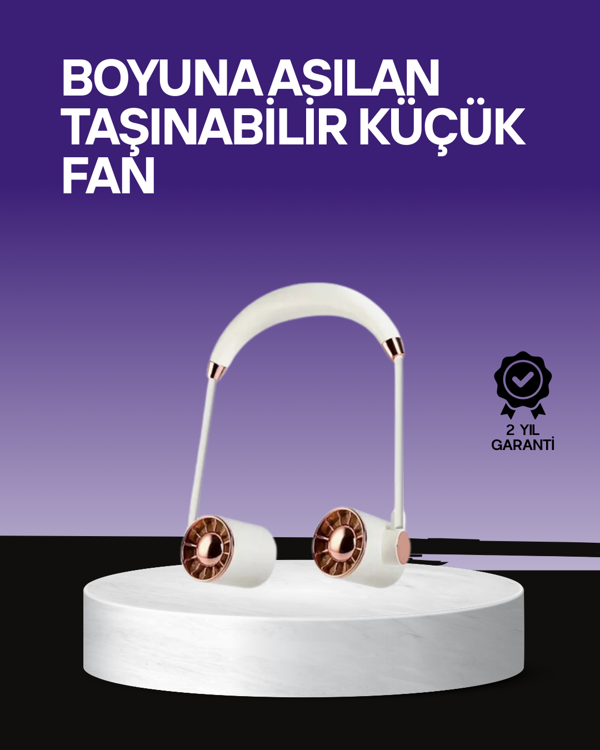 Boyun Askılı Katlanabilir Fan 1000 mAh USB Şarjlı Taşınabilir - Image 1