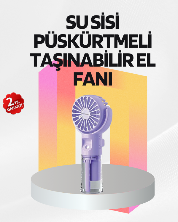 Şarjlı Su Buharlı El Vantilatörü – Taşınabilir Serinletici Fan - Image 1